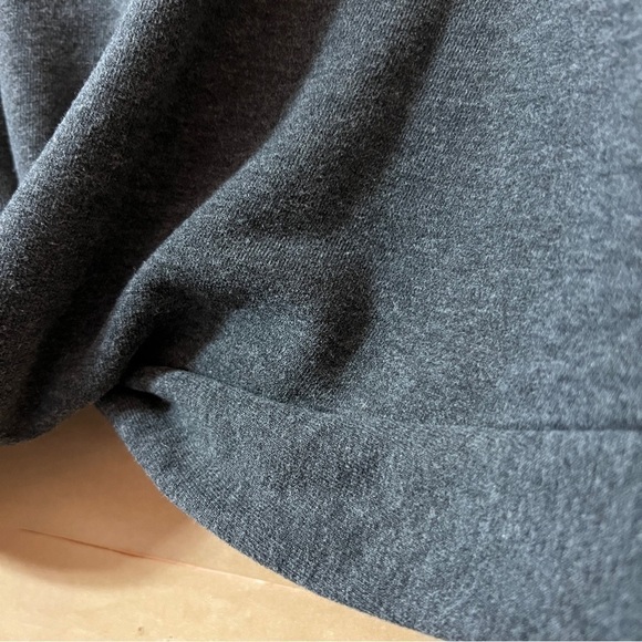 Nap Loungewear | Mock Neck Crop Top Twist Pullover Sweatshirt Dark Grey Size L - Picture 8 of 13
